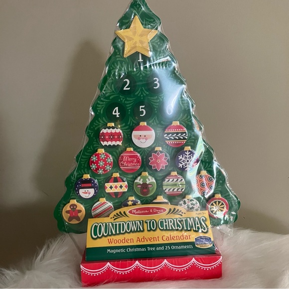 Melissa & Doug Countdown to Christmas Wooden Advent Calendar - Magnetic Tree - Picture 1 of 8